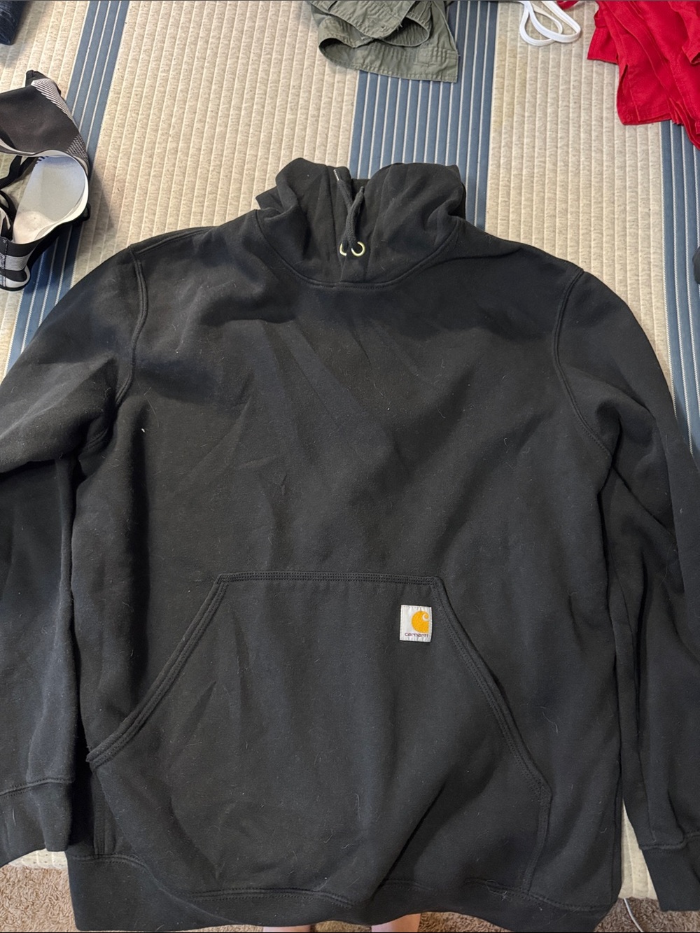 Carhartt Black Hooded Pullover with Front Pocket